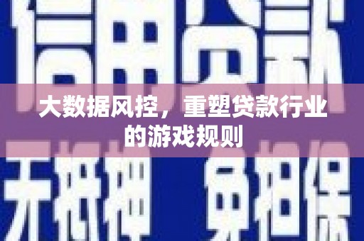博野大数据风控，重塑贷款行业的游戏规则