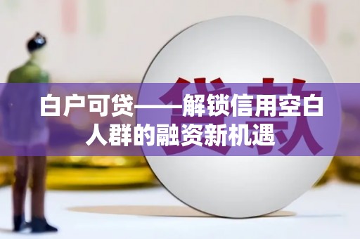 博野白户可贷——解锁信用空白人群的融资新机遇